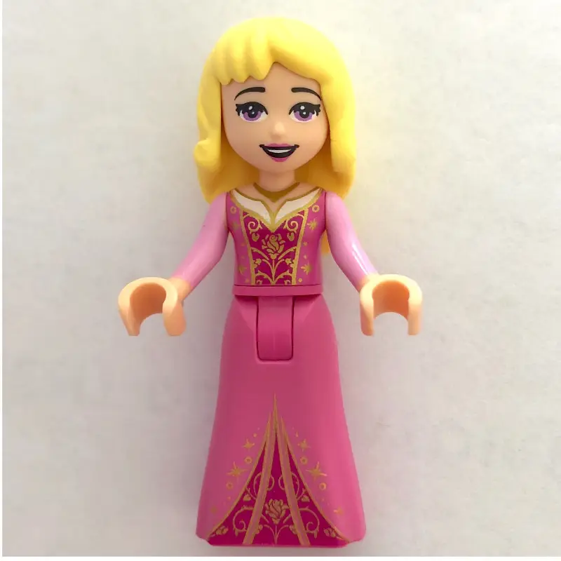 Aurora - Dark Pink Dress, Pearl Gold Decoration