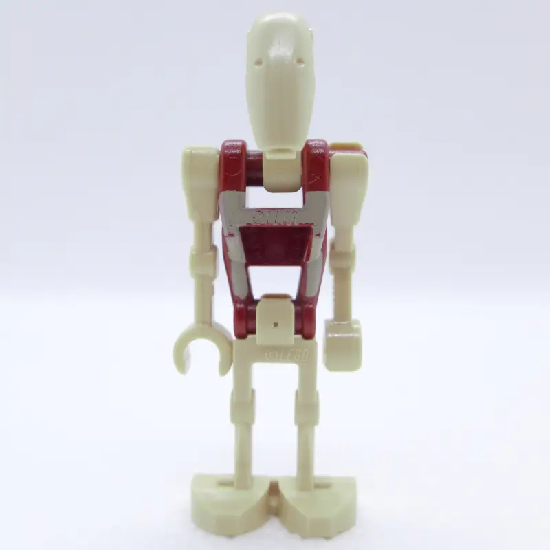 Battle Droid Security, Dark Red Torso with Tan Print, One Bent Arm, One Straight Arm