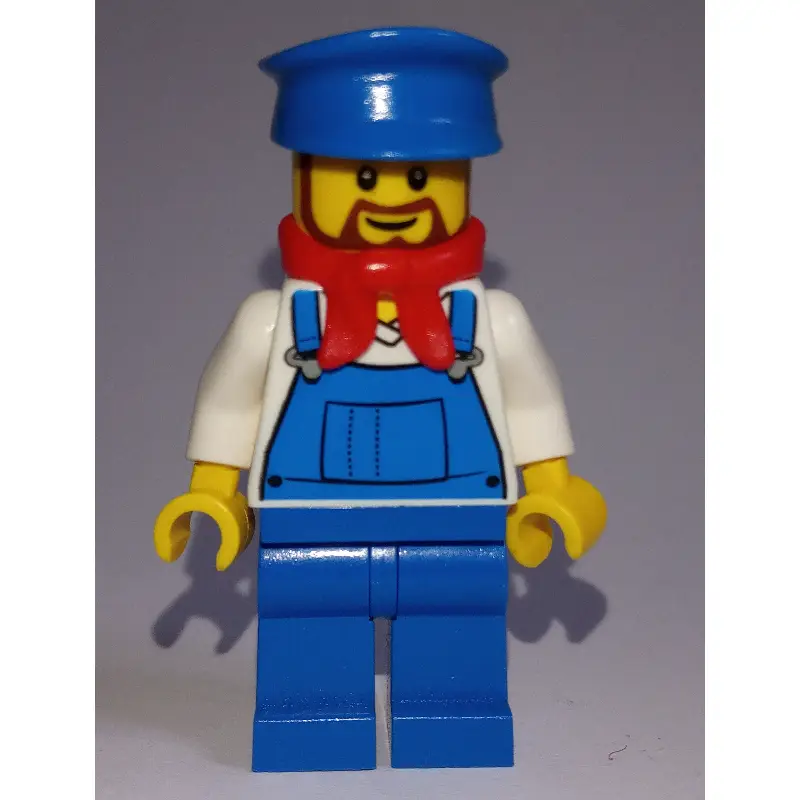 Train Machinist - White Torso, Blue Overall, Blue Hat