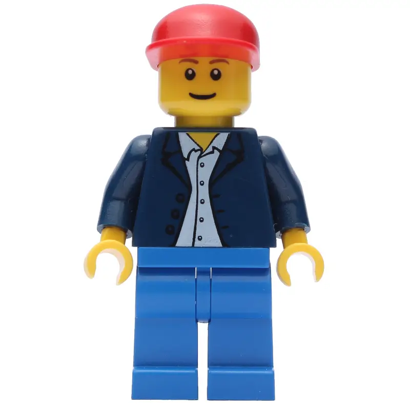 Dark Blue Jacket, Blue Legs, Red Cap