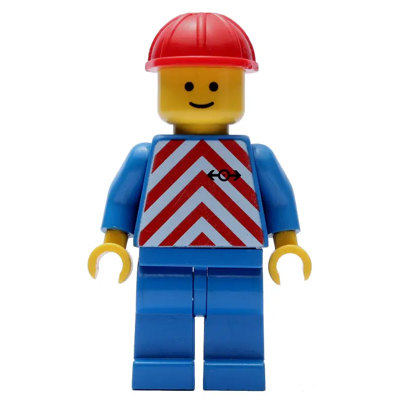 Train Worker - Red/White Shirt, Blue Legs, Red Helmet