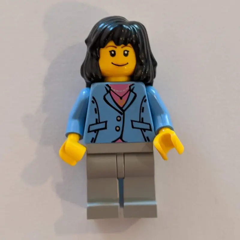 Woman - Medium Blue Torso, Light Bluish Gray Legs