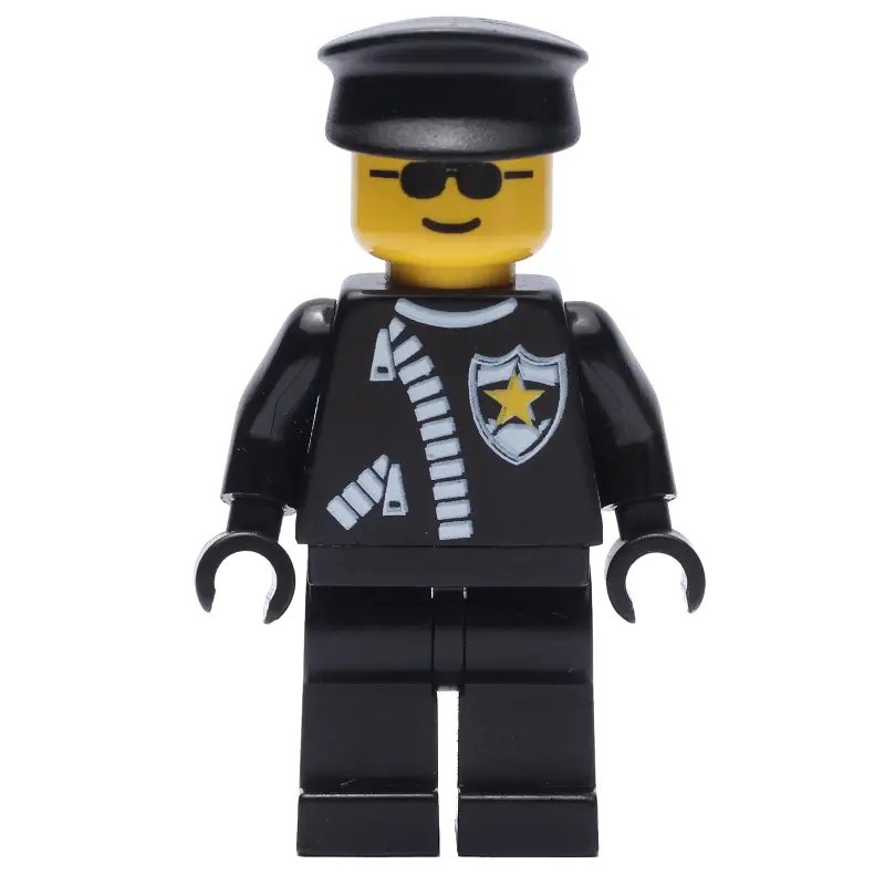 Policeman with Jacket with Zipper and Sunglasses