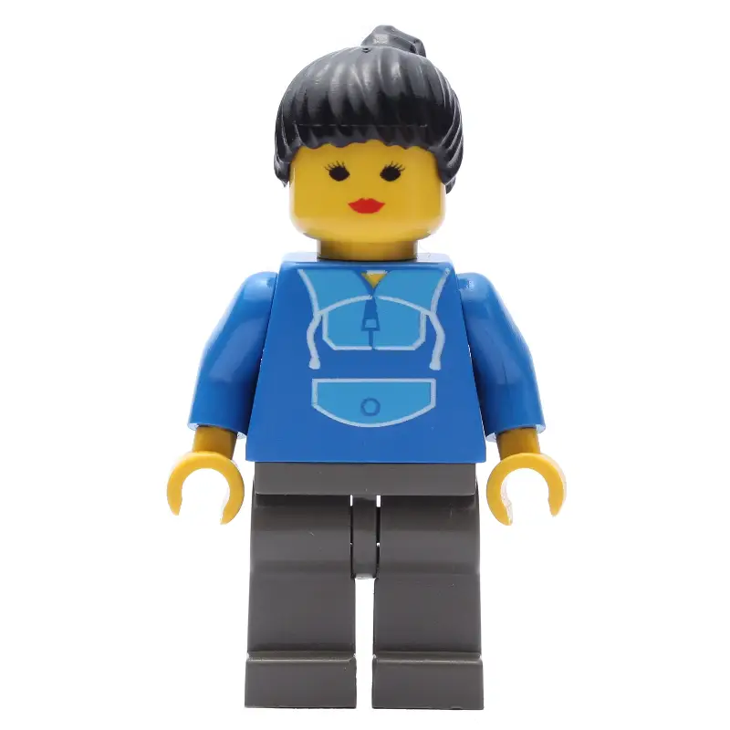 Woman - Blue Jogging Suite, Dark Gray Legs