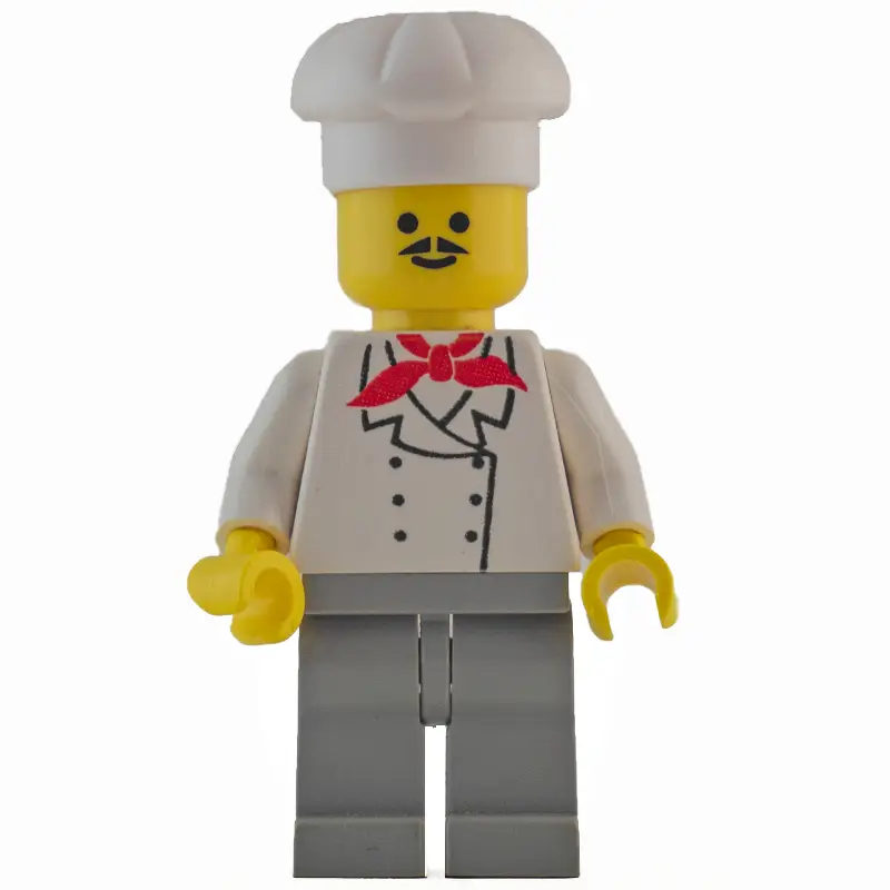 Chef - White Torso, Light Gray Legs, Moustache