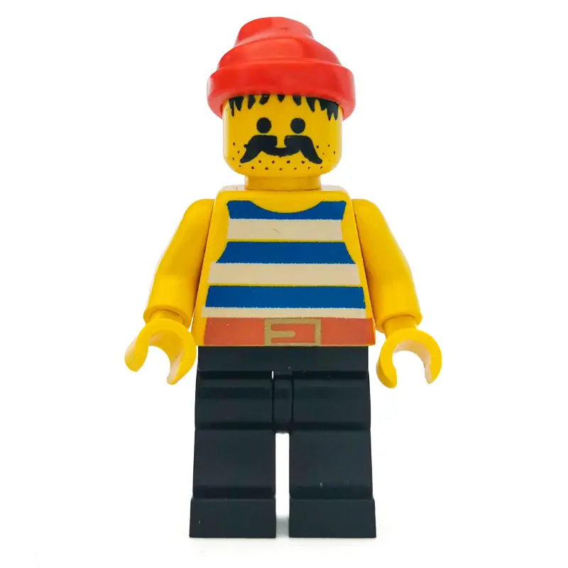 Pirate - Blue Stripes, Black Legs, Red Bandana
