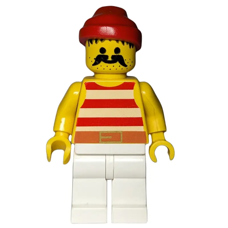 Pirate - Red Stripes, White Legs, Red Bandana, 3626a