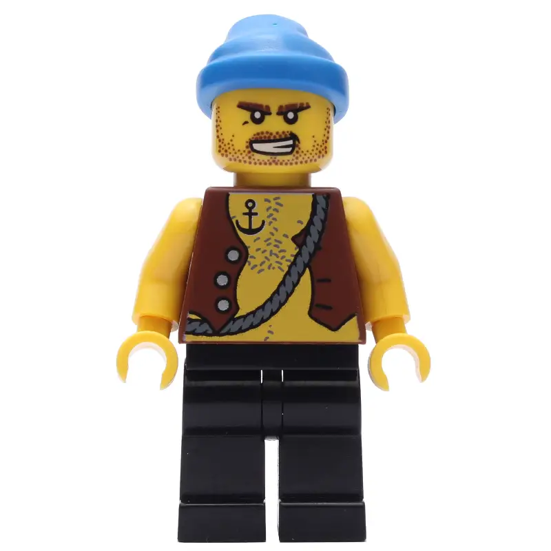 Pirate - Anchor Tattoo, Black Legs, Blue Bandana