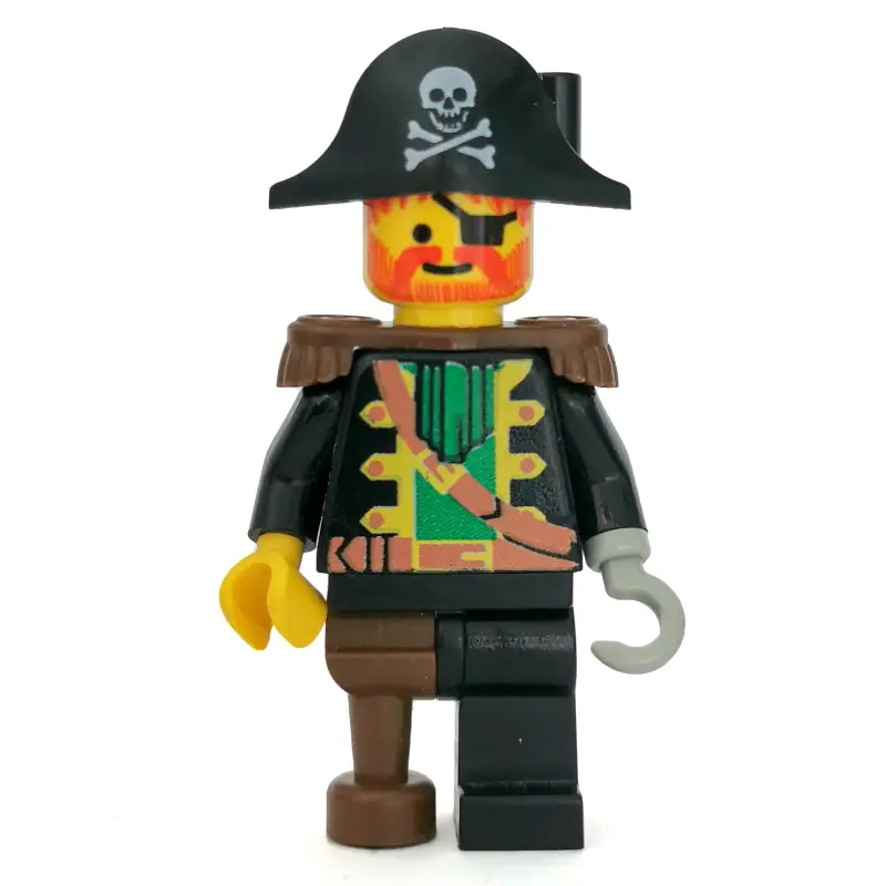 Pirate - Captain, Light Gray Hook, Bicorne with Skull, 3626a