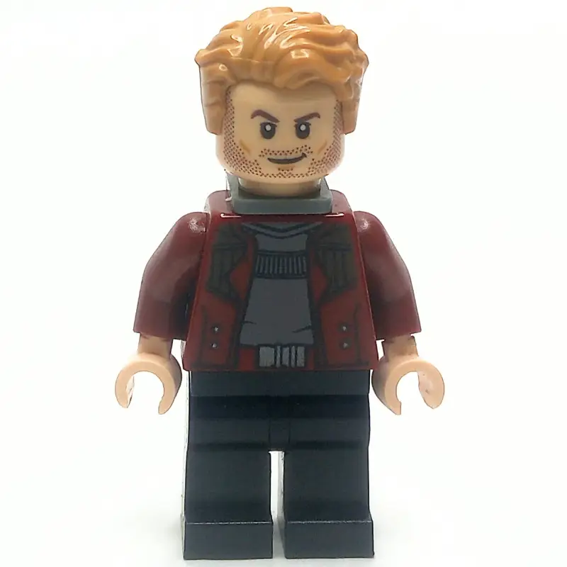 Star-Lord in Dark Red Outfit with Open Jacket and Neck Bracket
