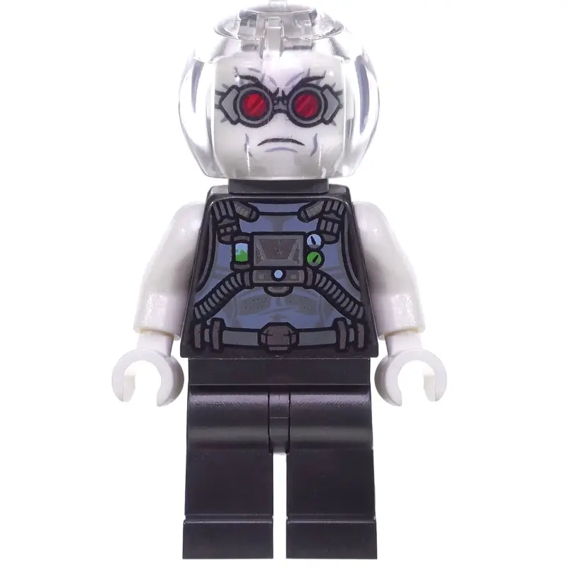 Mr. Freeze in Pearl Dark Gray Outfit, with Red Goggles, and Neck Bracket