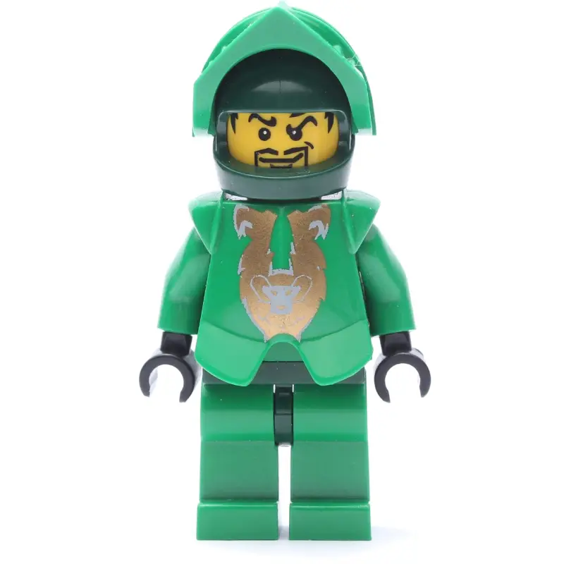 Rascus with Plain Green Torso, Gold Pattern Armor, and Dark Green Hips and Helmet