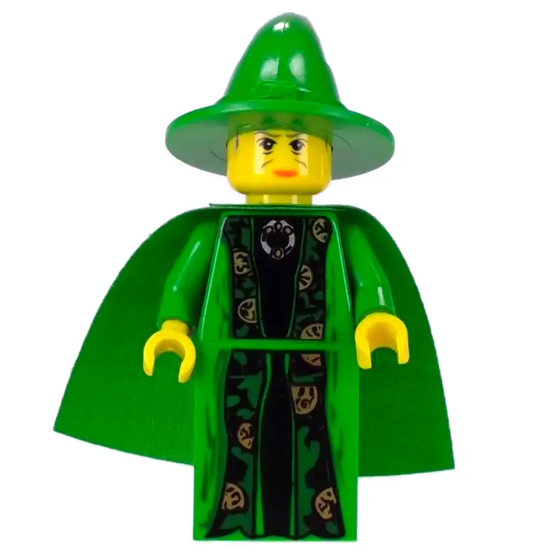 Professor Minerva McGonagall, Yellow Skin, Green Robes, Hat, Cape