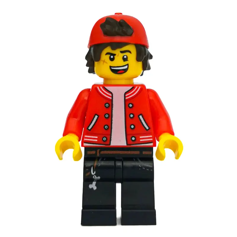 Jack Davids, Red Jacket with Backwards Red Cap, Scared / Open Mouth