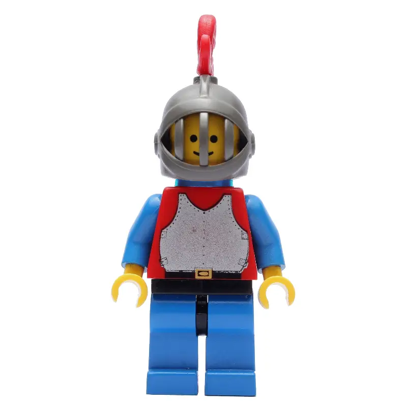 Knight (Breastplate on Red) - Blue Legs, Red Plume, Plastic Cape