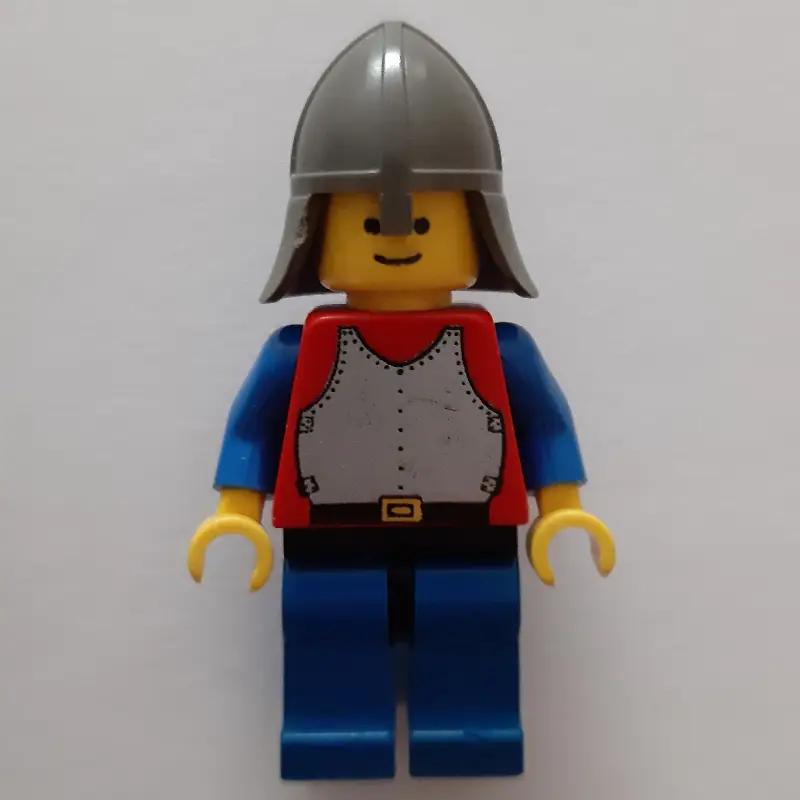 Knight (Breastplate on Red) - Blue Legs, Dark Gray Neck-Protector