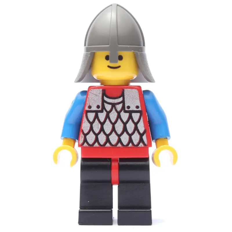 Knight (Scale Mail on Red) - Blue Arms, Black Legs, Dark Gray Neck-Protector