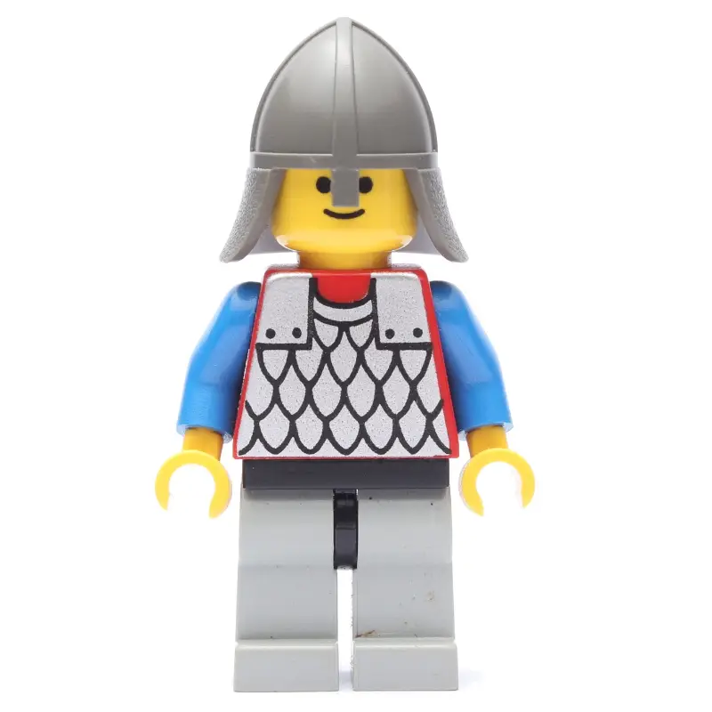 Knight (Scale Mail on Red) - Blue Arms, Light Gray Legs, Dark Gray Neck-Protector