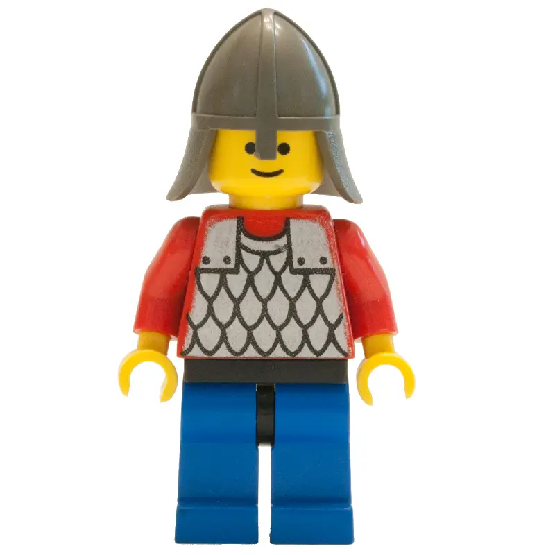 Knight (Scale Mail on Red) - Red Arms, Blue Legs, Dark Gray Neck-Protector