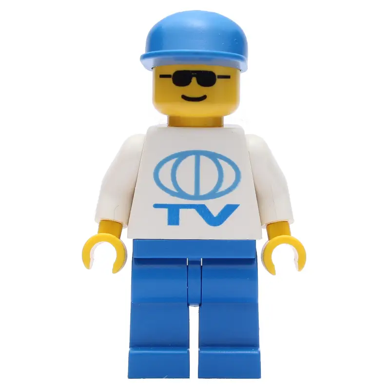 TV Worker - White Torso, Blue Legs, Blue Cap