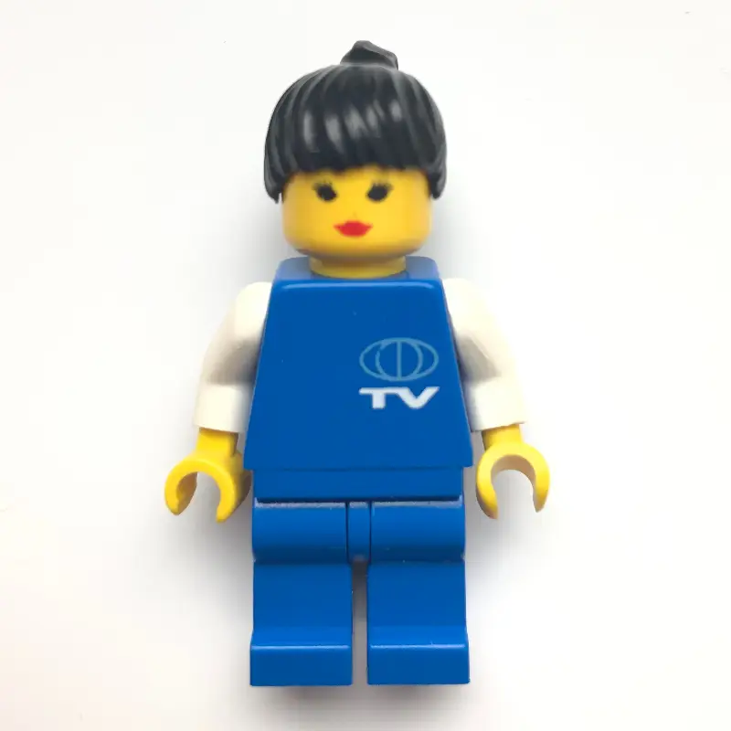 TV Worker - White Torso, Blue Legs, Female