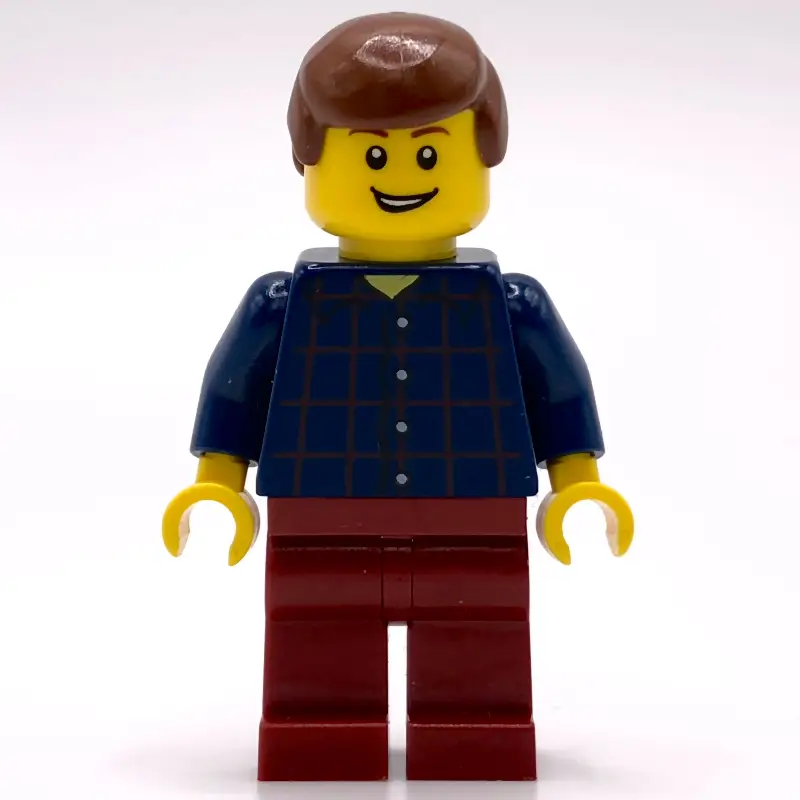 Man, Plaid Shirt, Dark Red Legs, Reddish Brown Hair