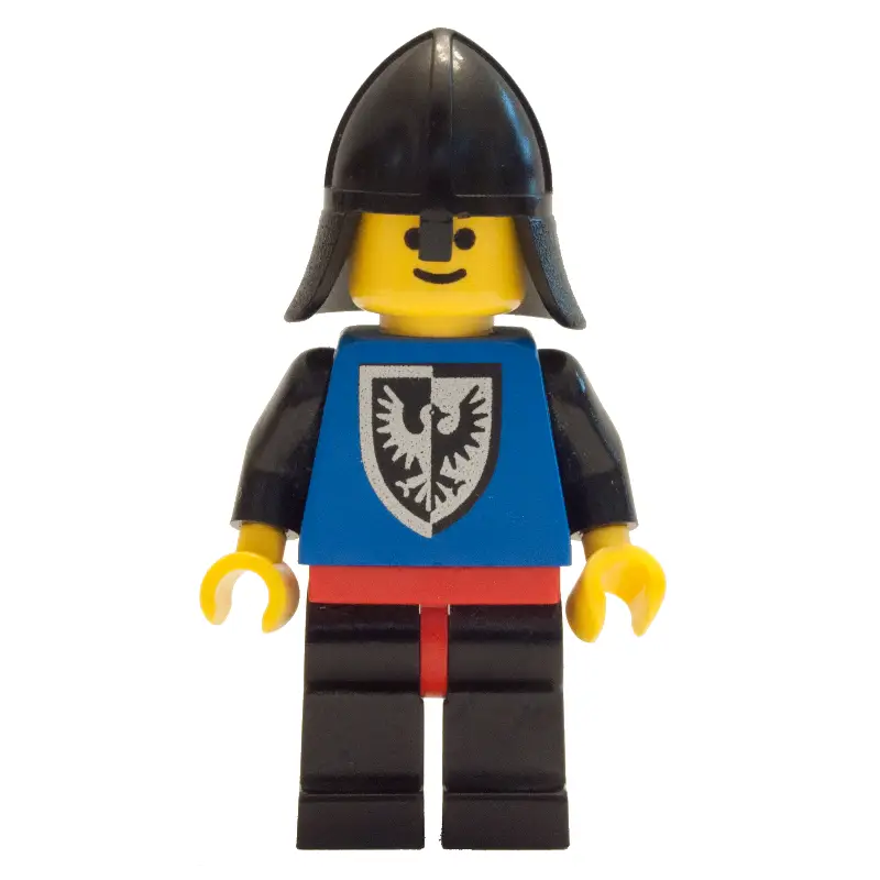 Knight (Black Falcon) - Black Legs, Red Hips, Rounded Shield, Neck-Protector