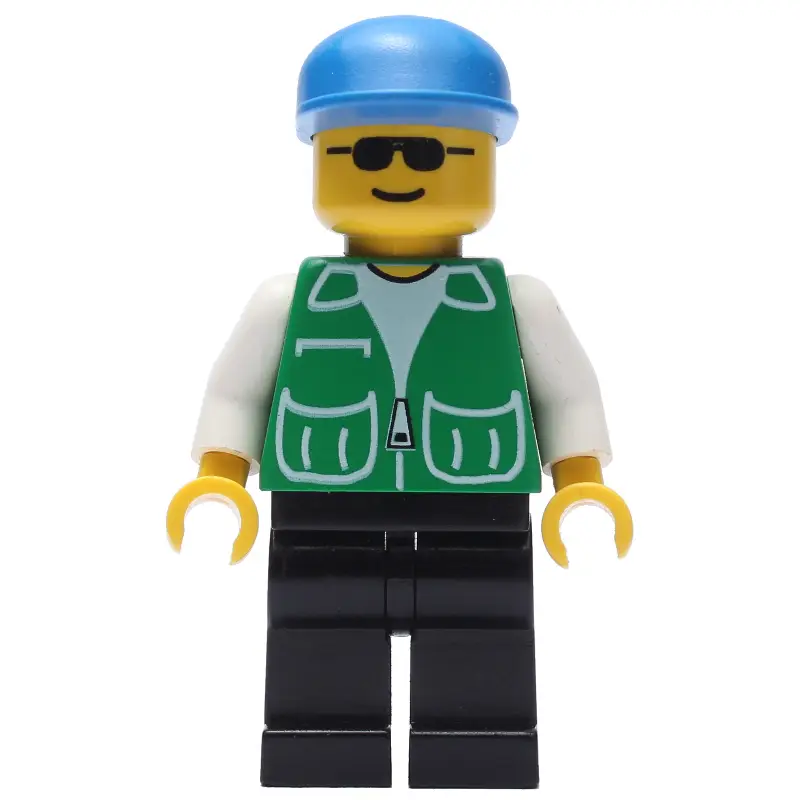 Man, Green Jacket, Black Legs, Blue Cap