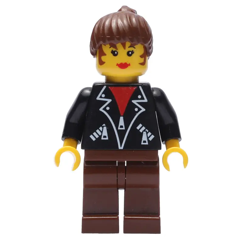 Woman - Black Jacket, Brown Legs