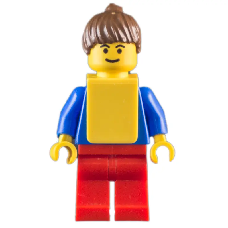 Soccer Player Blue Torso, Red Legs, Yellow Vest, Female 3