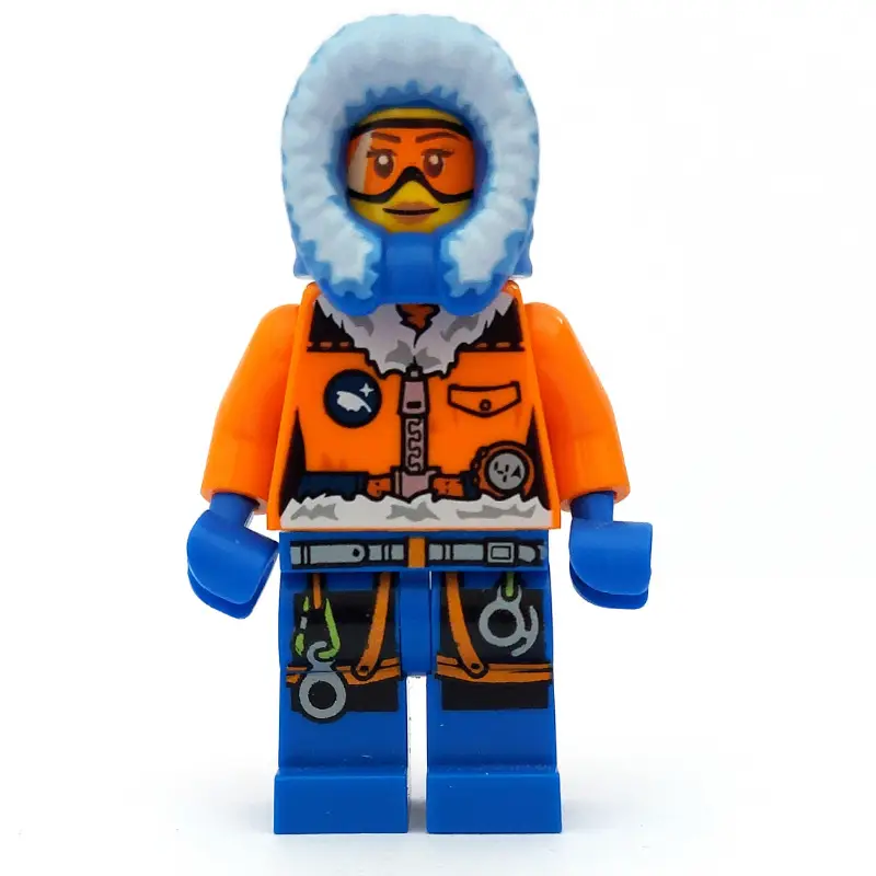 Arctic Explorer, Hood, Printed Orange Goggles, Woman