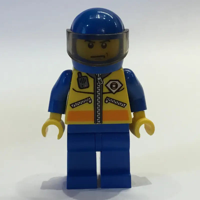 Coast Guard, Yellow Jacket with Zipper, Radio and Badge, Blue Helmet with Visor