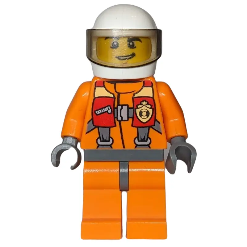 Coast Guard, Orange Jumpsuit, White Helmet with Visor