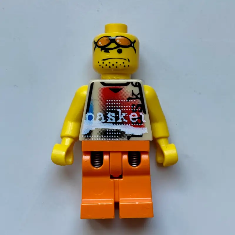 Basketball Player, White Torso, Orange Legs