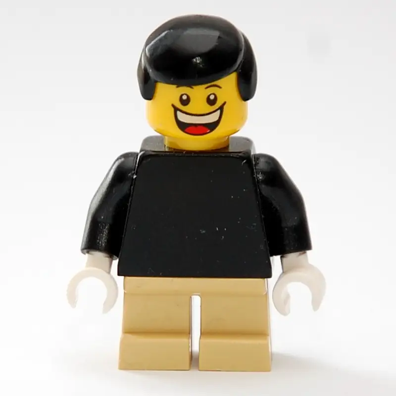 Boy, Plain Black Torso, Short Tan Legs