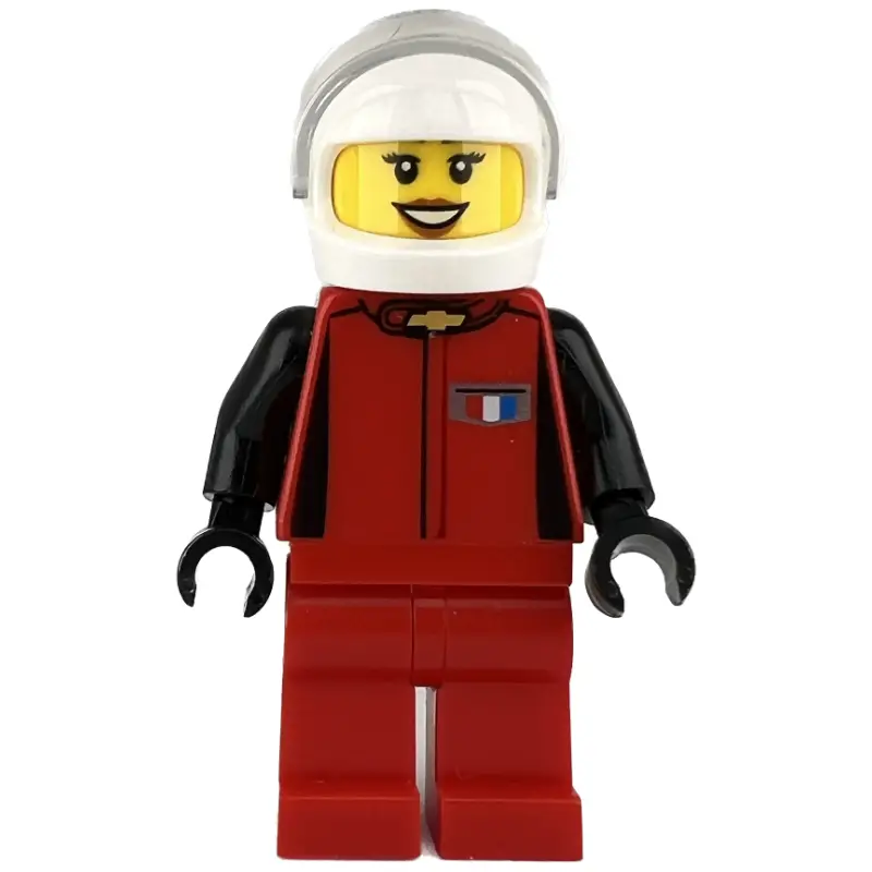 Race Driver, Red Torso, Red Legs, White Helmet, Chevrolet