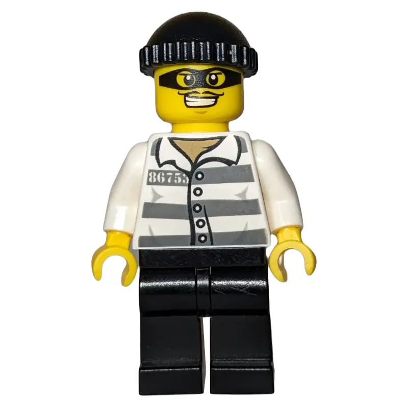 Criminal, Prison Shirt with #86753, Black Legs, Black Hat, Black Eyemask