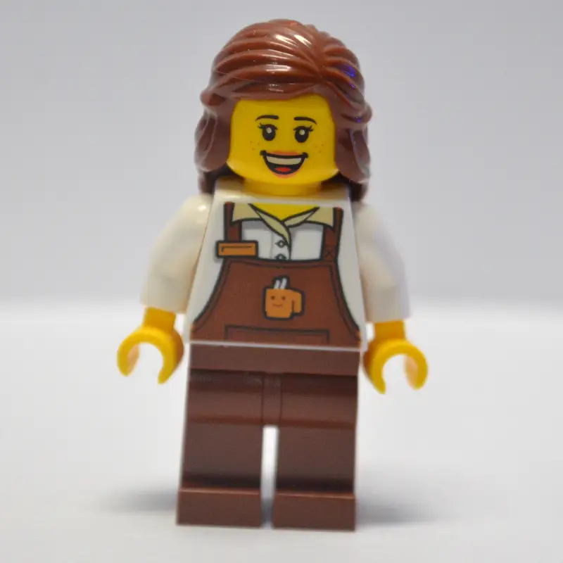 Barista, White Torso, Reddish Brown Apron