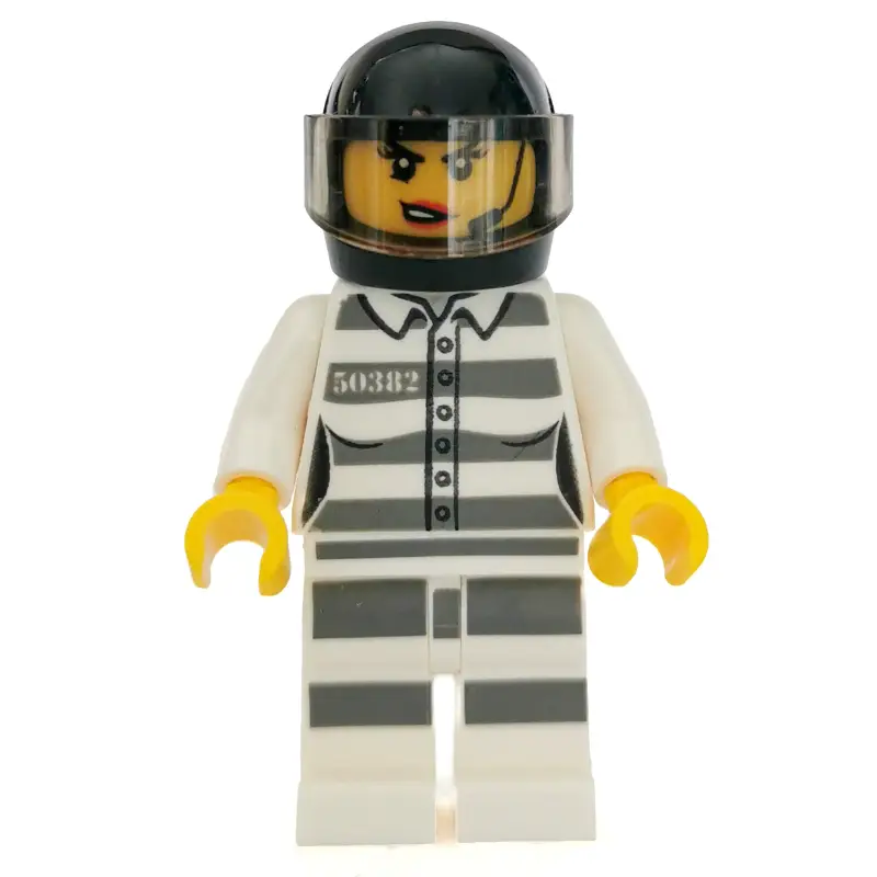 Criminal, Woman, Prison Shirt with #50382, Black Helmet with Visor, Headset