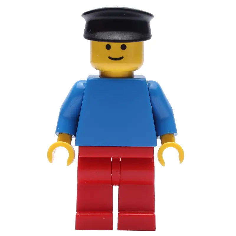 Man, Blue Torso, Red Legs, Black Hat