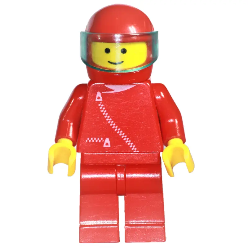 Man, Red Jacket with Zipper, Red Helmet with Visor (3626b Head)