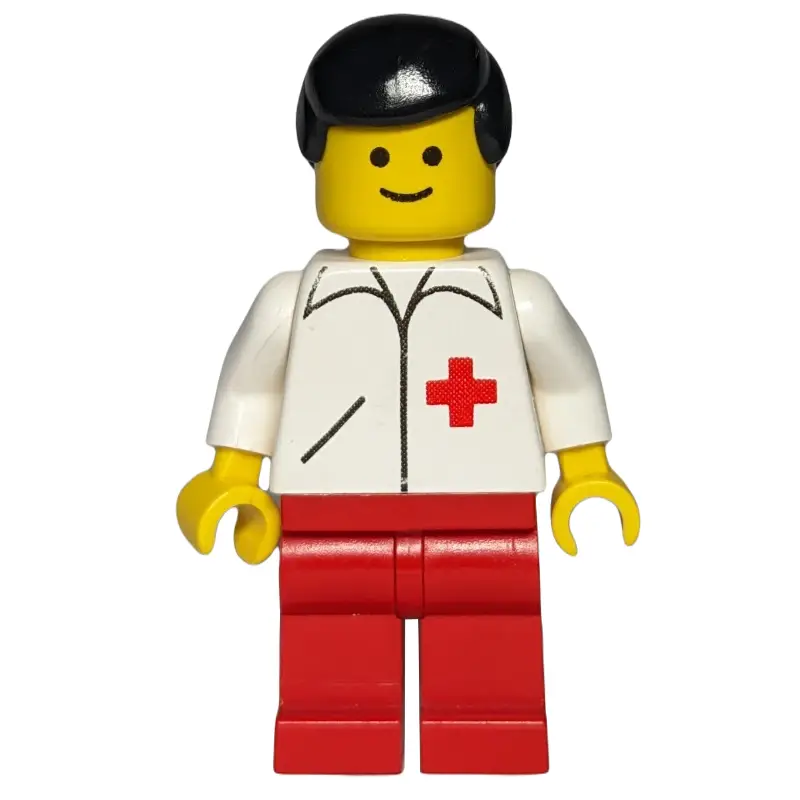 Doctor, White Jacket with Red Cross, Red Legs, Black Hair