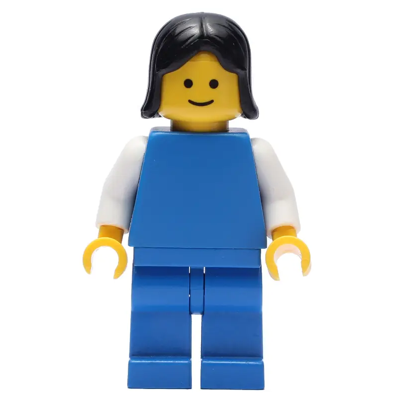 Woman, Blue Torso with White Arms, Blue Legs, Black Hair