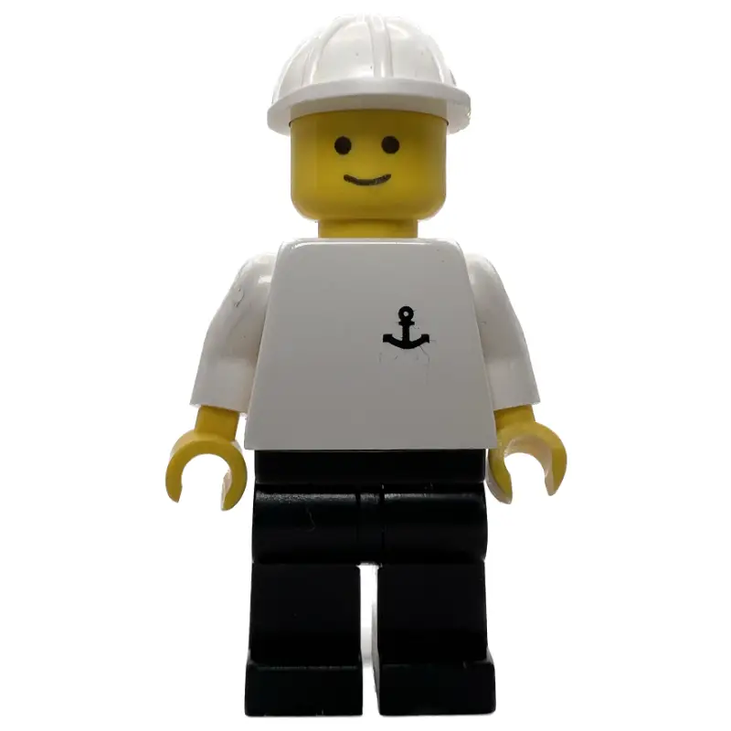 White Torso with Anchor, Black Legs, White Hat