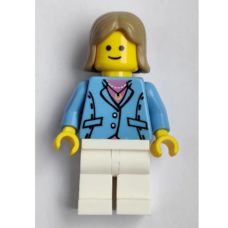 Medium Blue Torso, White Legs, Dark Tan