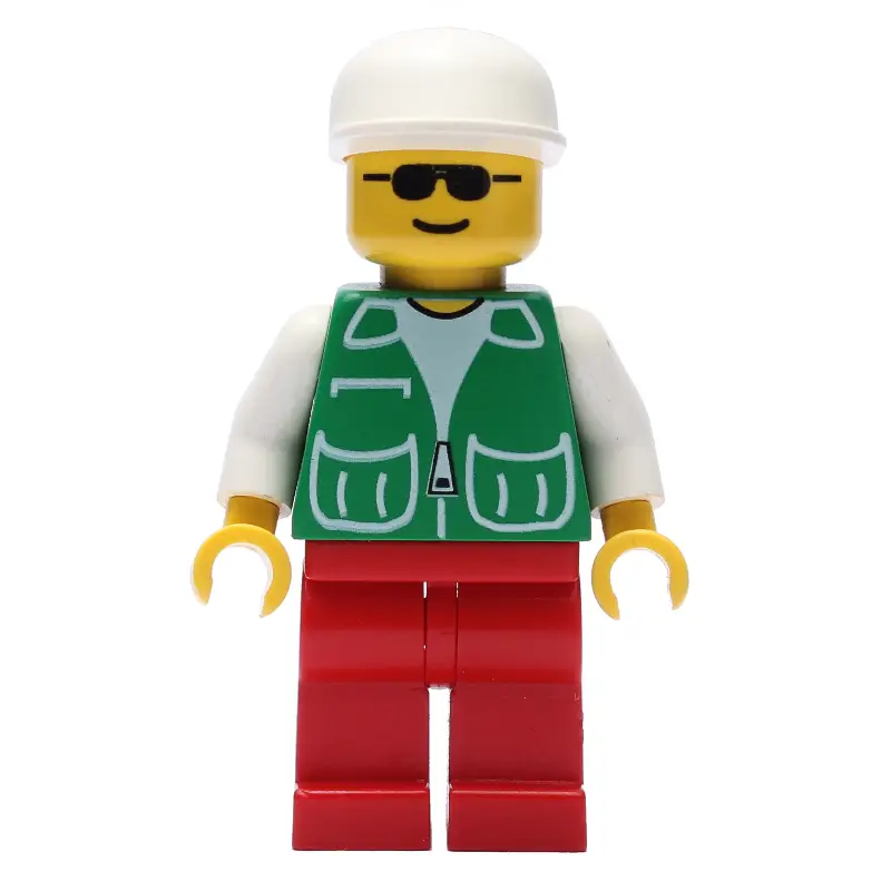 Man, Green Jacket, Red Legs, White Cap