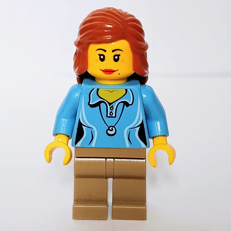 Medium Blue Torso, Dark Tan Legs, Dark Orange Hair