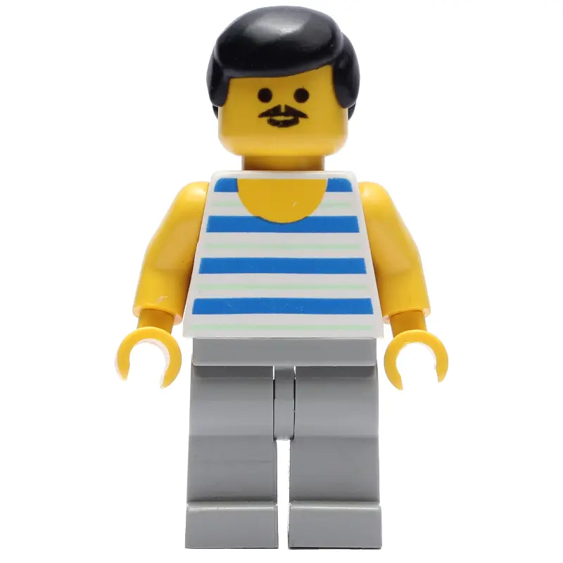White Torso, Light Grey Legs, Back Hair
