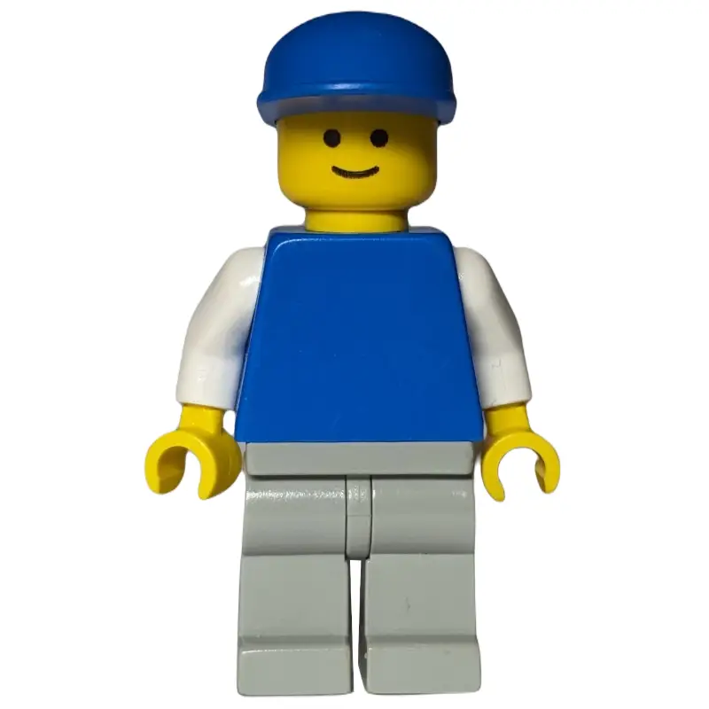 Blue Torso, Light Grey Legs, Blue Cap