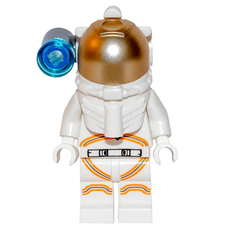 Astronaut - White Torso and Legs, Orange Trim, White Helmet, Side Lamp